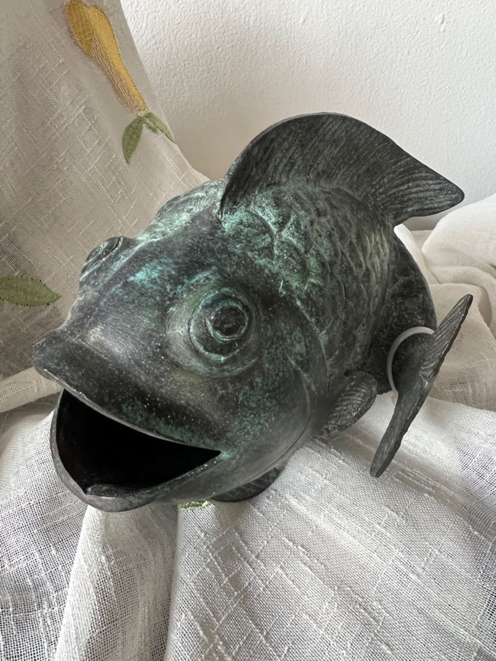Vintage Asian Bronze Koi Fish Vase - Picture 6 of 7